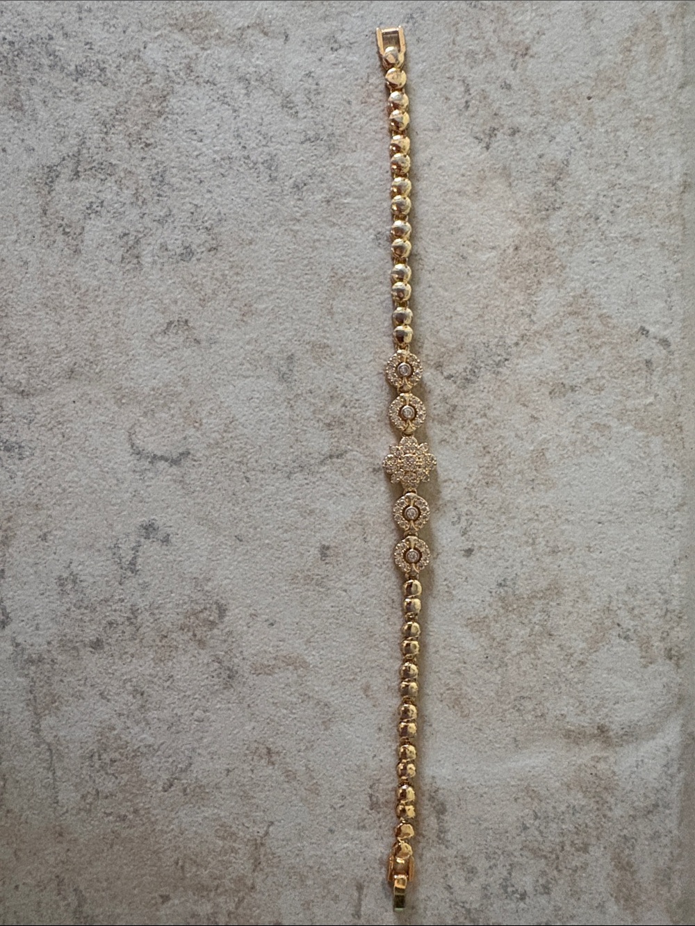Gold-Tone Women's Bracelet with Decorative Medallions